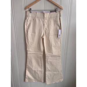 Soft Surroundings Pull On Flare‎ Jeans Women's Size Medium 10/12 Natural Seed